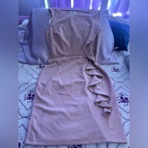 Elegant Mauve Ruffle Dress